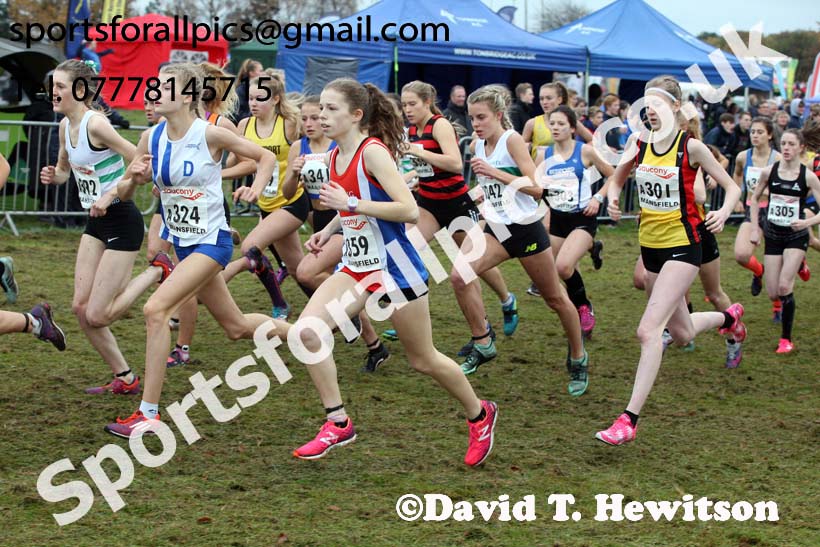 Womens under-17s National Cross Country Relay, Berry Hill Park, Mansfield. Photo:  David T. Hewitson/Sports for All Pics